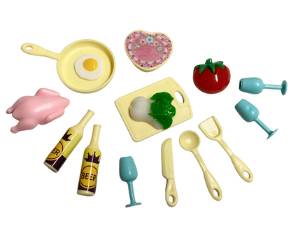 100pcs. Adorable Mini Food/Flatware/Utensil Set-toy doll accessories