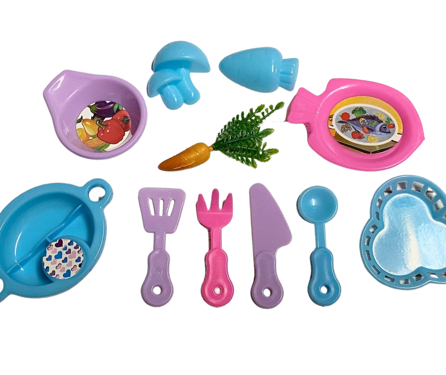 100pcs. Adorable Mini Food/Flatware/Utensil Set-toy doll accessories