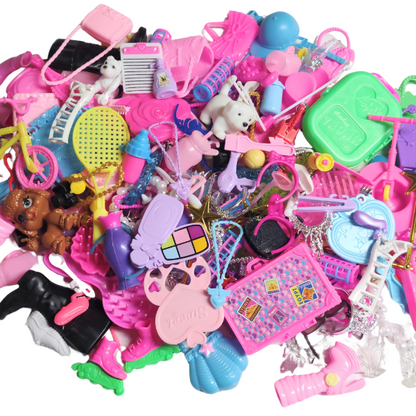 225pcs. NEW Items-Mega Accessory Lot + FREE Mini Doll