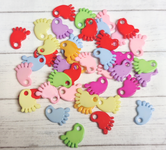 15pcs. Opaque Colorful Feet Pendants-18.5mm-DIY Jewelry Making I Bracelets