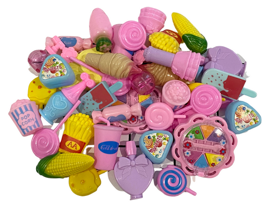 10pcs. Baby Doll Mix Lot Accessories, Food, Candy, Beauty Set-for 18"+ Dolls