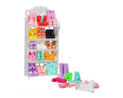 Fashion Doll Shoe Rack w/20 Shoes