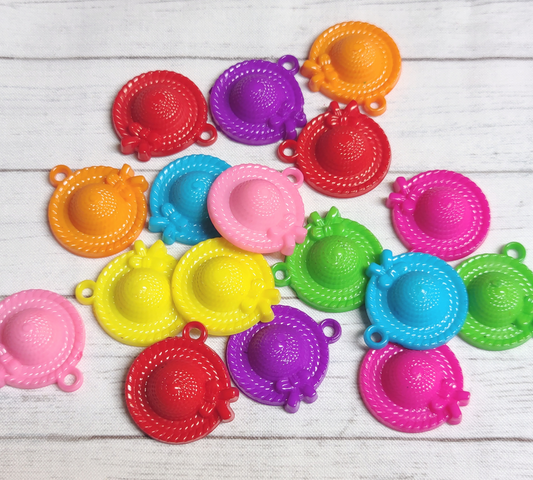 10pcs. Opaque Colorful Hat Pendants-32mm-DIY Jewelry Making I Bracelets