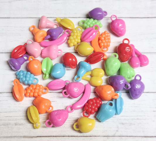 10pcs. Opaque Colorful Fruit Pendants-19mm-DIY Jewelry Making I Bracelets