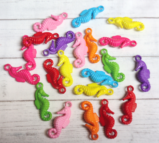 15pcs. Opaque Colorful Seahorses Pendants-32mm-DIY Jewelry Making I Bracelets