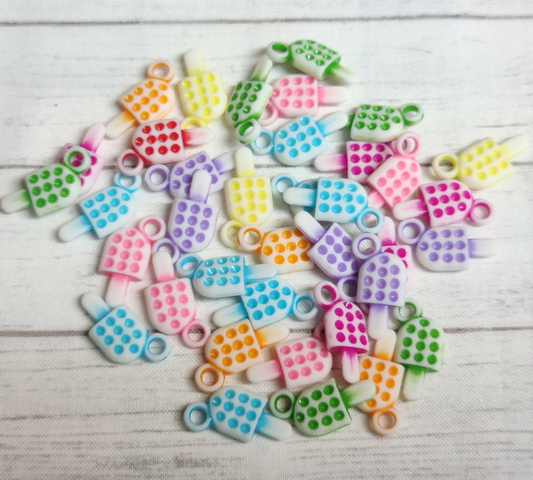 15pcs. Opaque Colorful Popsicle Pendants-21.5mm-DIY Jewelry Making I Bracelets