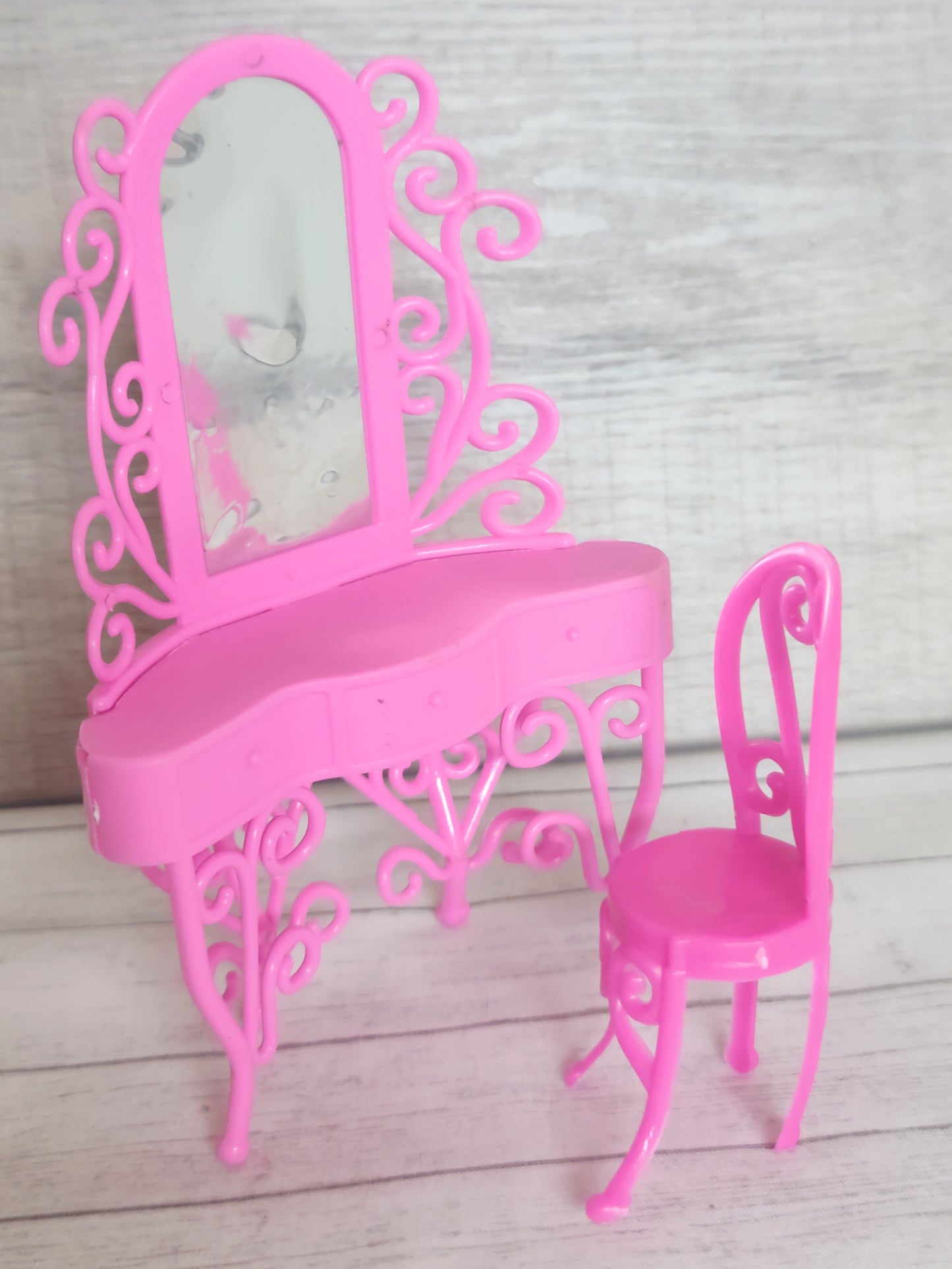 Fashion Doll Pink Vanity Set with Chair