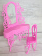 Fashion Doll Pink Vanity Set with Chair