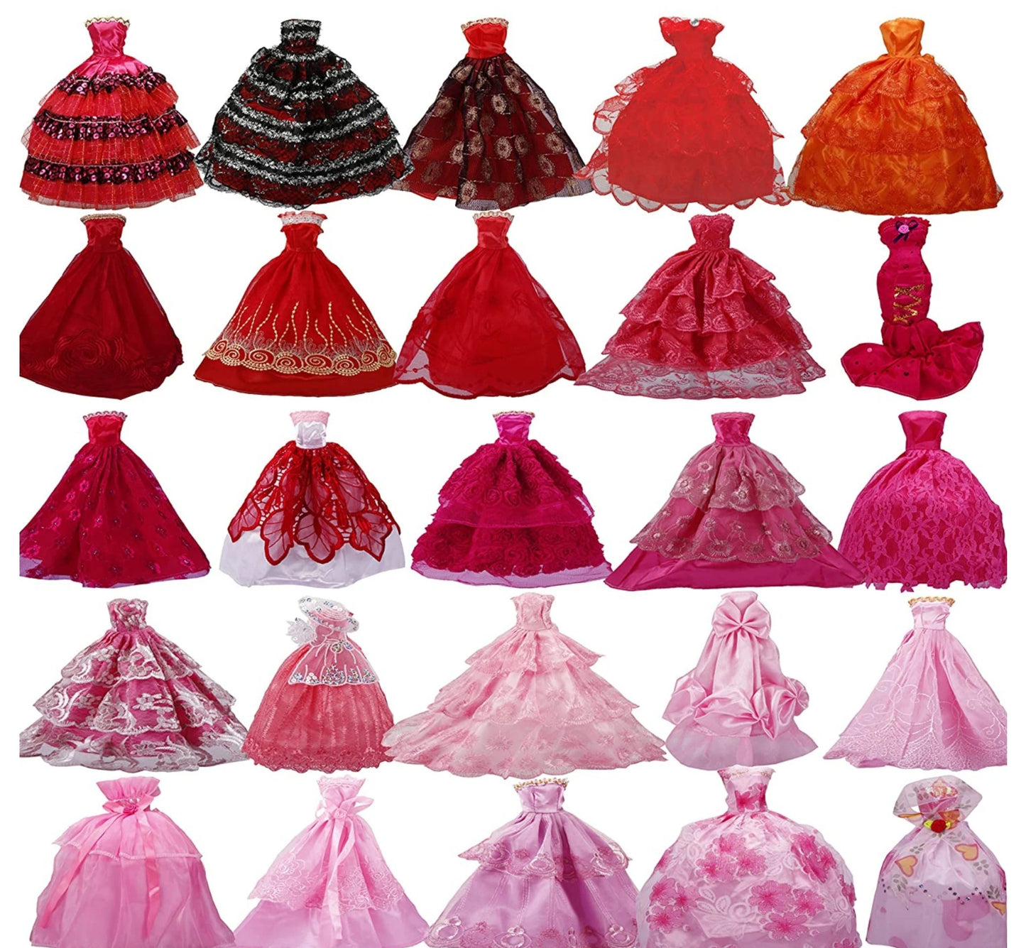 1 Beautiful Fashion Doll Dress + 10pcs. of Accessories-11.5" Dolls