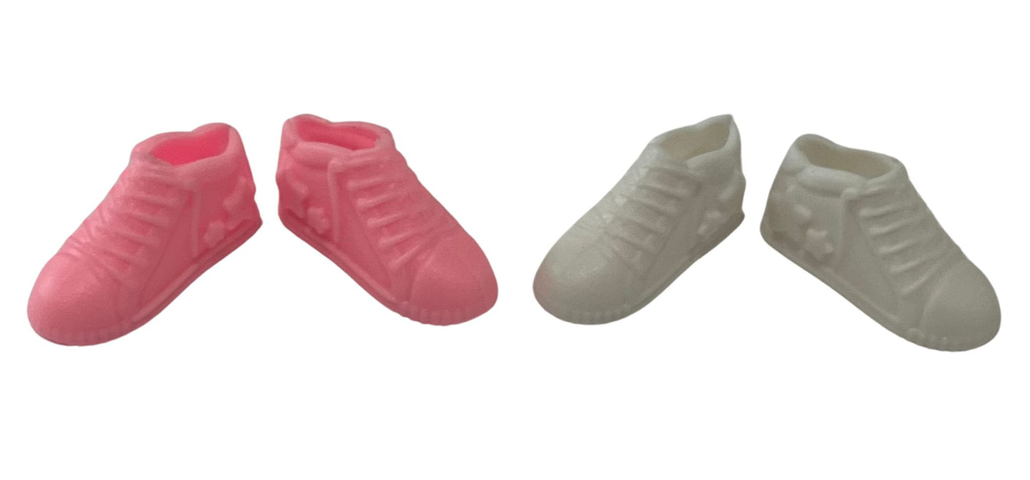 10 pairs of Pink and White Fashion Doll Tennis Shoes