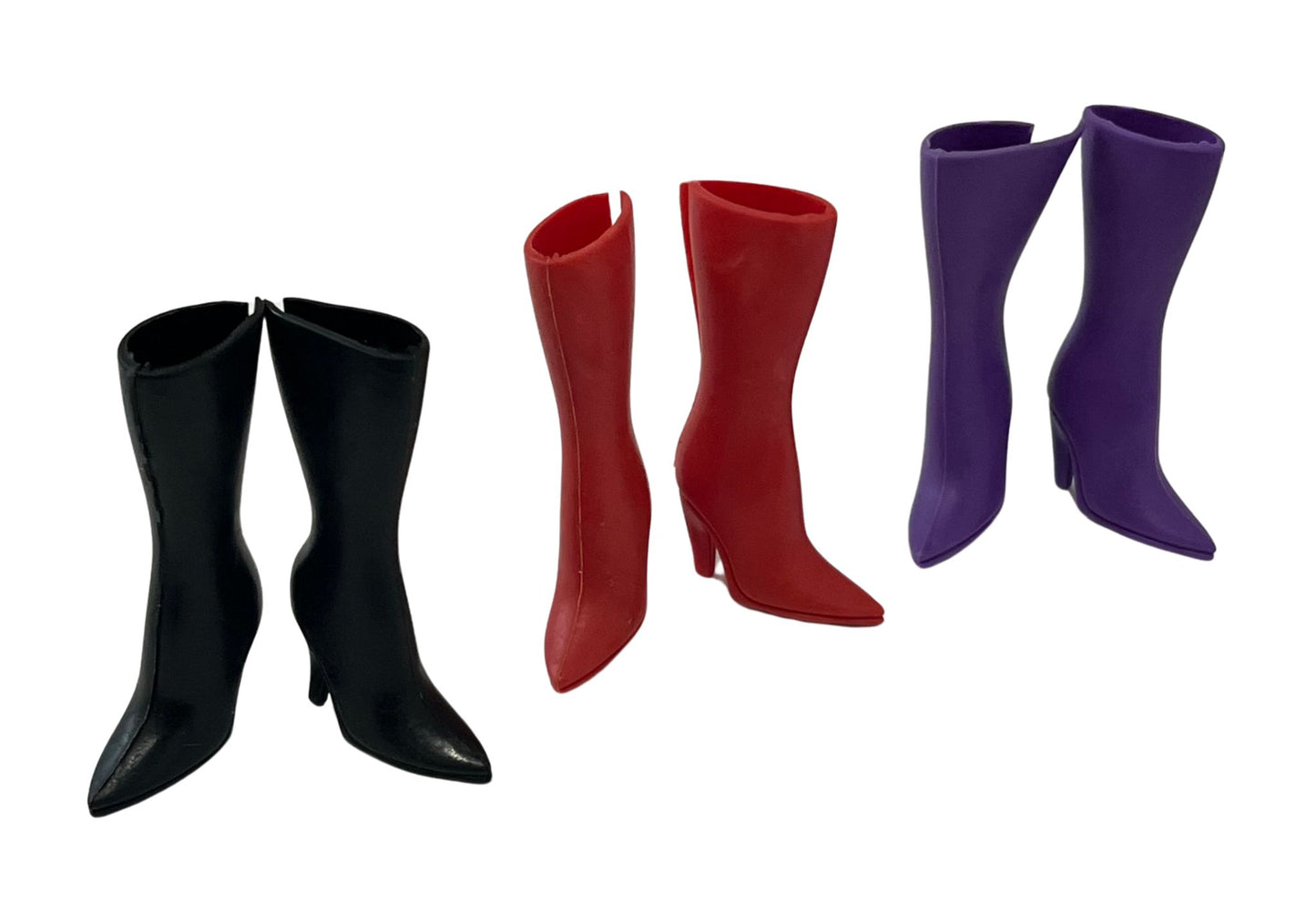 6 pairs of Lady Boots-Red, Black, and Purple for Fashion Dolls