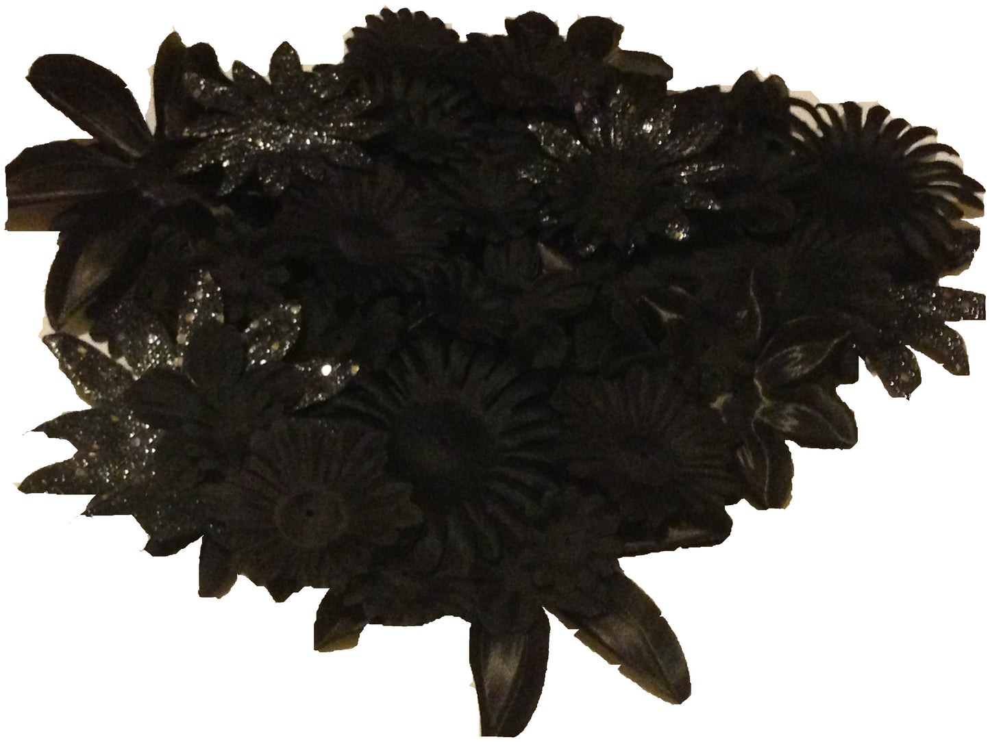 50pcs. Black Flower Petals-1"-7"