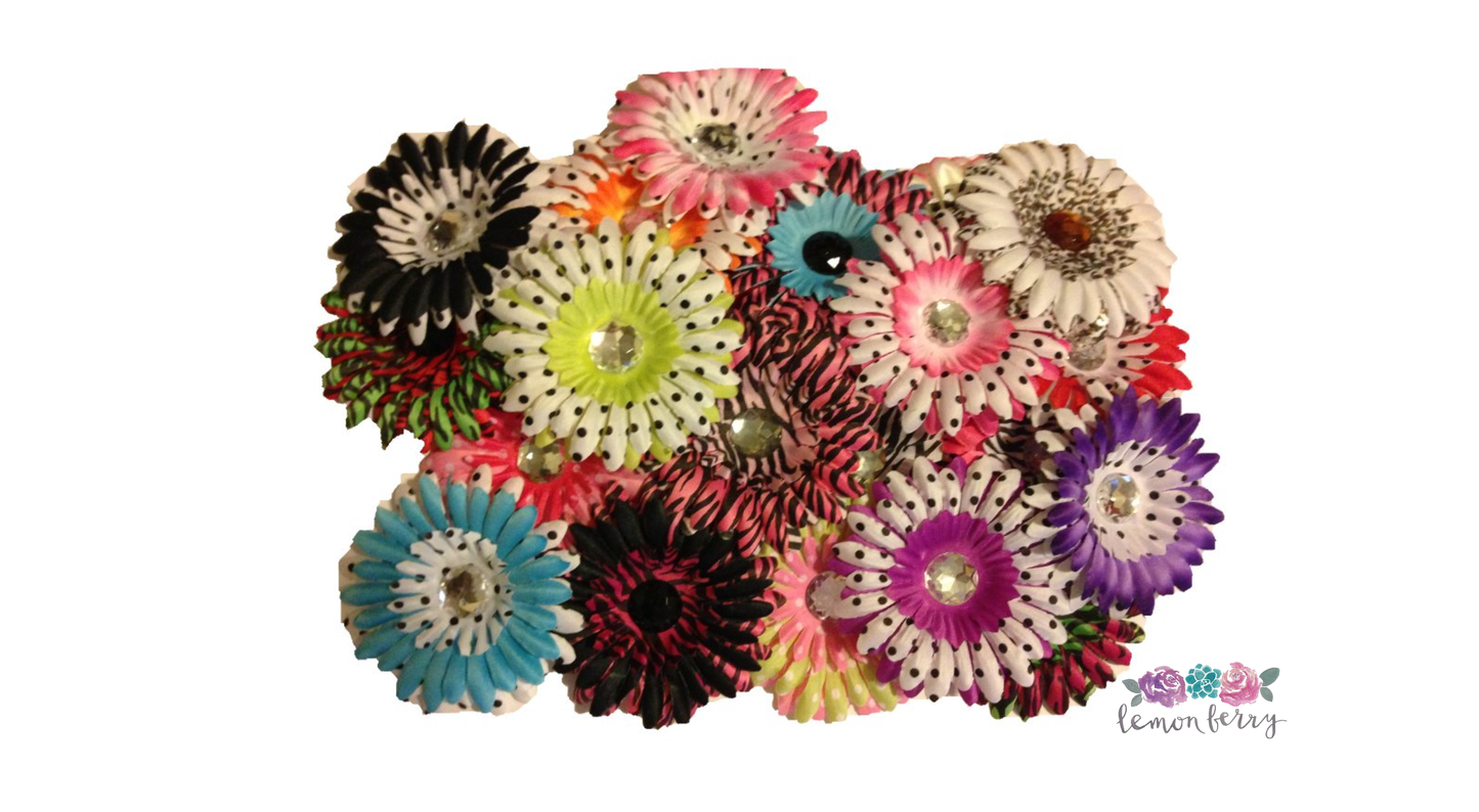 100pcs. Zebra and Polka Dot Printed Flower Petals-4" petals