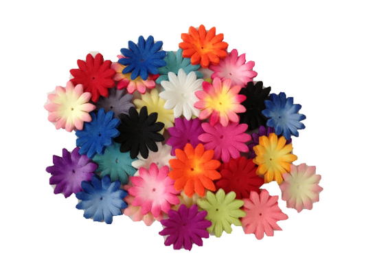 100pcs. 1" Mini Flower Petals-Mix Color-DIY Flowers, Hair Bows, Crafts, Scrapbooking, etc.