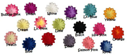 100pcs. 1" Mini Flower Petals-Mix Color-DIY Flowers, Hair Bows, Crafts, Scrapbooking, etc.