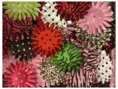 50pcs. Zebra/Polka Dot Printed Flower Petals-2.5" Middle Petals